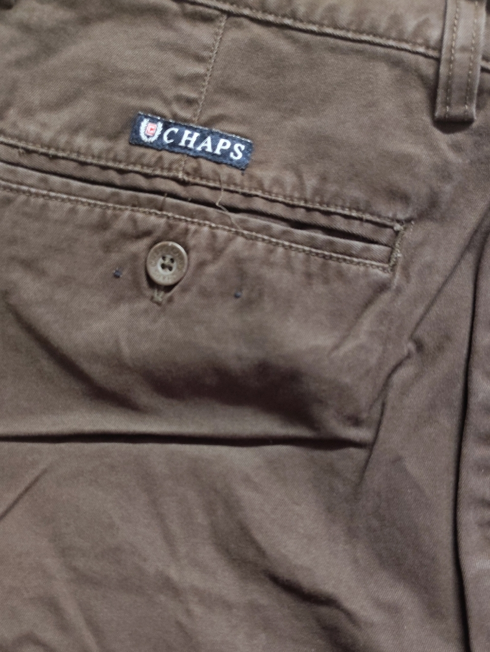 Chaps Men's Brown Straight-Leg Cotton Chinos
